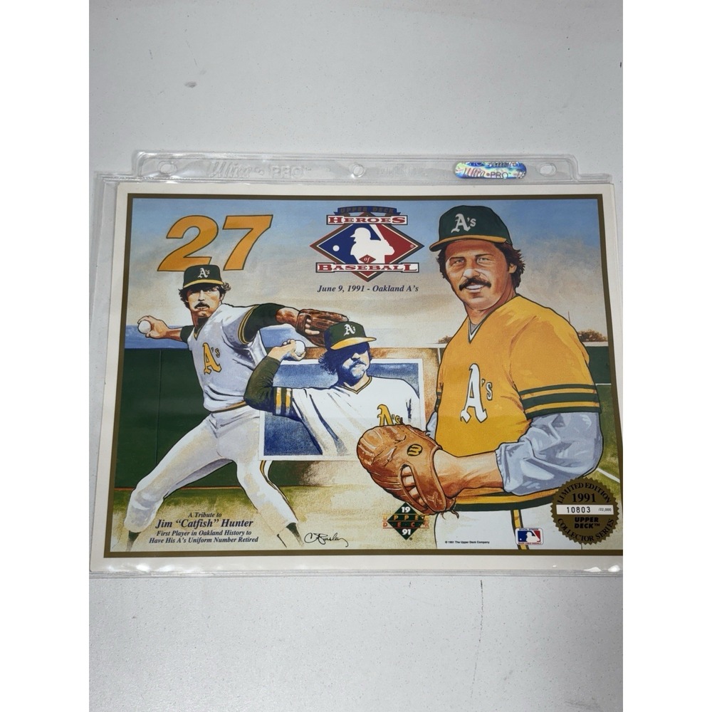 1991 UPPER DECK HEROES OF BASEBALL JIM "CATFISH"‎ HUNTER NO # 10803 /22000